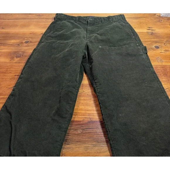 Gap Mens Corduroy Carpenter Pants in Mistletoe Green Double Knee Size 31x32 - Picture 14 of 14